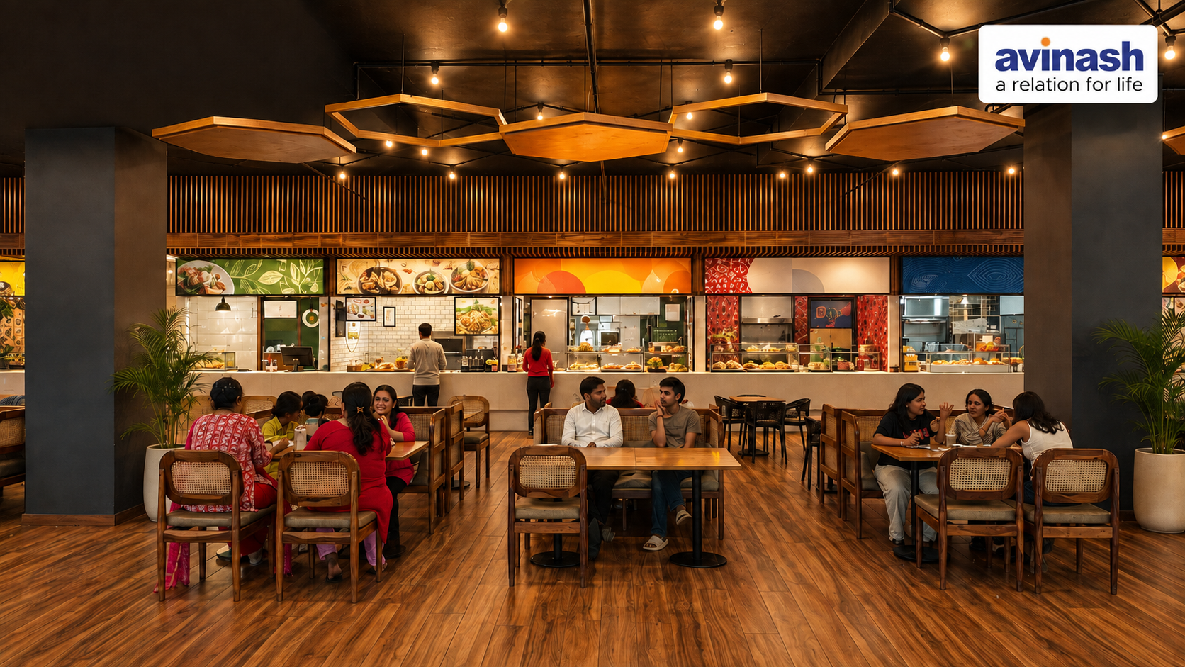 Modern food court and diverse dining options at Magneto Mall Raipur